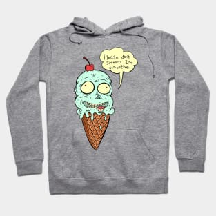 Cute Cartoon Ice Cream Cone With Cherry Drawing Hoodie